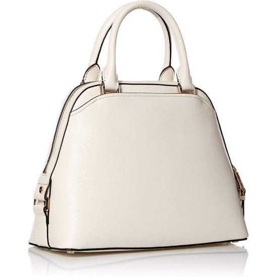  Clara Stucco Leather Key Item Dome Handbag Satchel (White)