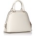  Clara Stucco Leather Key Item Dome Handbag Satchel (White)