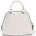  Clara Stucco Leather Key Item Dome Handbag Satchel (White)