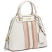  Clara Stucco Leather Key Item Dome Handbag Satchel (White)
