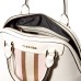  Clara Stucco Leather Key Item Dome Handbag Satchel (White)