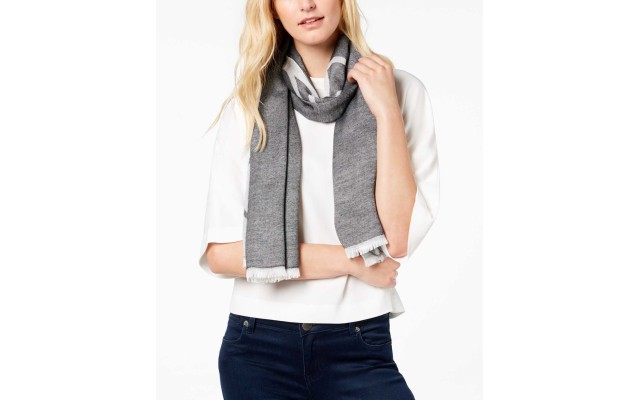  Color Pop Calvin Logo Scarves (One Size, Black)