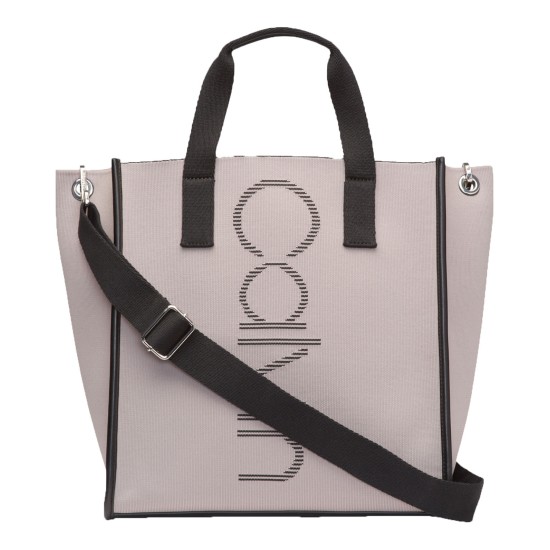  Eden Knit North/South Vertical Branding Handbag Tote (Grey/Black)