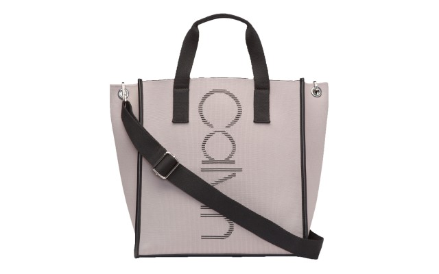  Eden Knit North/South Vertical Branding Handbag Tote (Grey/Black)