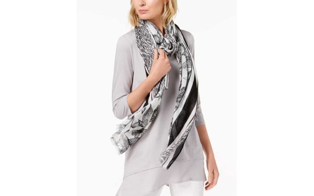 Geo Colorblock Scarf (Black)