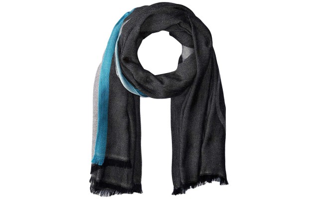 Geometric Border-Stripe Scarf (Cayenne, One Size)