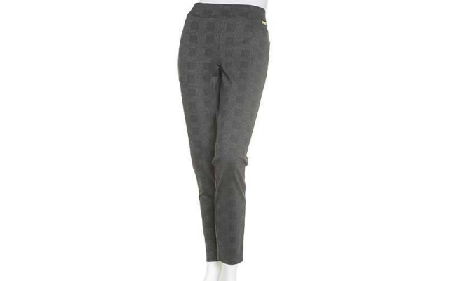  Glen Plaid Pull On Pants (Burgundy, 1X Plus)