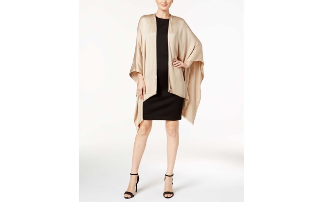  Glitter-Trim Evening Wrap (Almond, One Size)