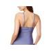  High-Neck Keyhole Tummy Control Tankini Top Women’s Swimsuit (Purple,XS)