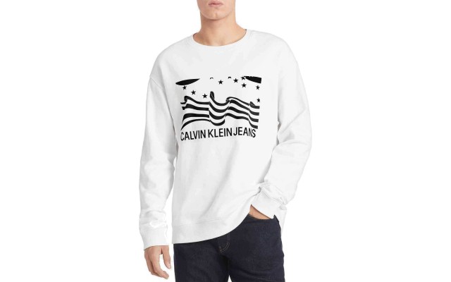  Jeans Men’s Boxed Flag Long-Sleeve T-Shirt (Natural, XX-Large)