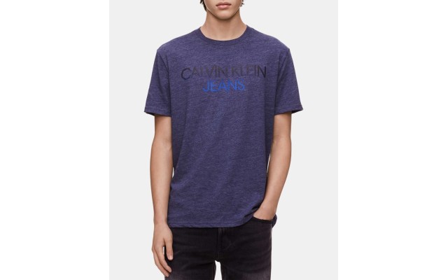  Jeans Men’s Logo Print T-Shirt (Bright Blue, Medium S/S)