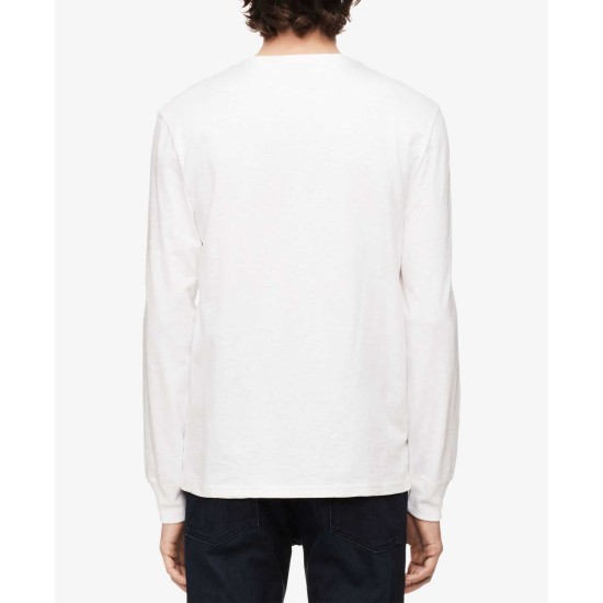  Jeans Men’s Long-Sleeve Boxed Logo T-Shirt (Natural, X-Large)
