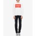  Jeans Men’s Long-Sleeve Boxed Logo T-Shirt (Natural, X-Large)