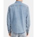  Jeans Men’s Patch Denim Shirt (Blue, L)