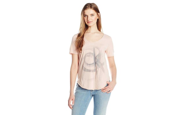  Jeans Women’s Pixel Core Crew Shirt T-Shirt, (Misty Rose, Small)