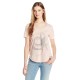  Jeans Women’s Pixel Core Crew Shirt T-Shirt, (Misty Rose, Small)