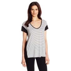 Calvin Klein Jeans Women’s Striped Extended Sleeve Top (Classic White, Small)