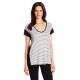  Jeans Women’s Striped Extended Sleeve Top (Classic White, Small)