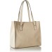  Leo Smooth PU Novelty East/West Boxy Large Handbag Tote (Off White)