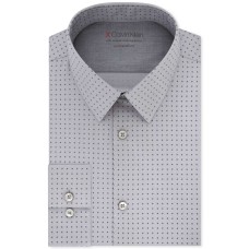 Calvin Klein Men’s Dress Shirt Xtreme Slim Fit Thermal Stretch Print, Stardust, 16″-16.5″ Neck 32″-33″ Sleeve (Large)