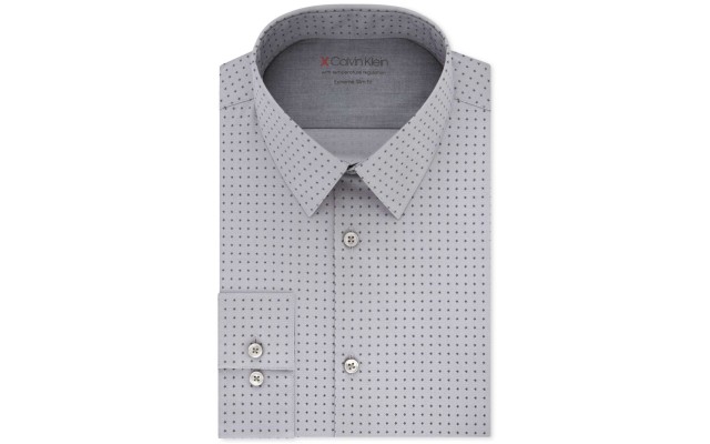  Men’s Dress Shirt Xtreme Slim Fit Thermal Stretch Print, Stardust, 16″-16.5″ Neck 32″-33″ Sleeve (Large)