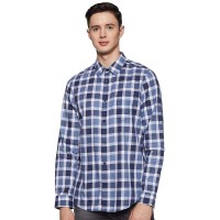 Calvin Klein Men’s Flannel Buffalo Plaid Shirt (Royal Navy, 2XL)