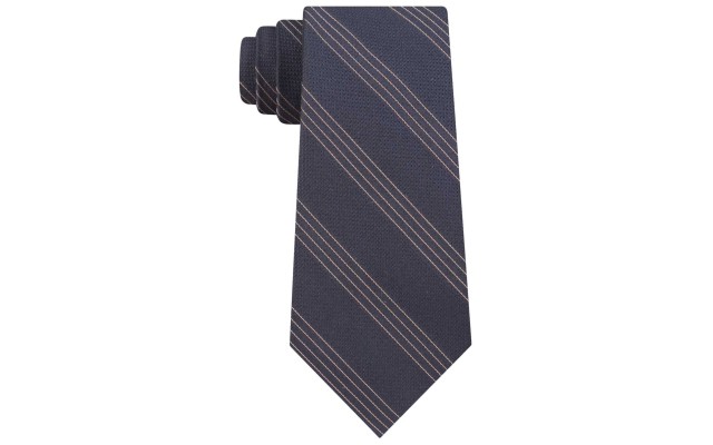  Men’s Gold Dust Slim Metallic Quad Stripe Tie (BLack)