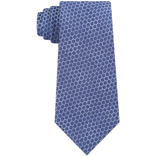  Men’s Honeycomb Neat Slim Tie (Navy,3″)