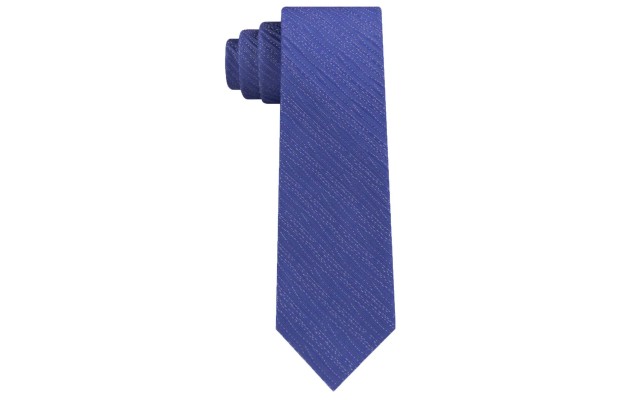  Men’s Infinite Ripple Skinny Silk Tie (Navy)