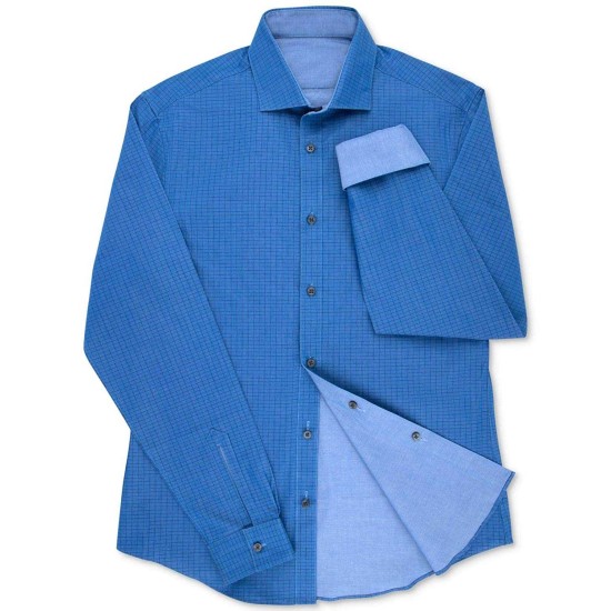  Men Medium 15-15 1/2 Reversible Dress Shirt (Ultra Blue)