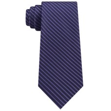 Calvin Klein Men’s Mirror Pinstripe Silk Tie (Purple, One Size)