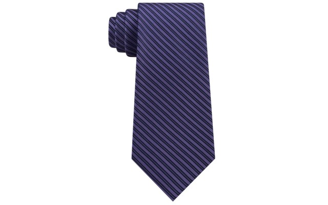  Men’s Mirror Pinstripe Silk Tie (Purple, One Size)