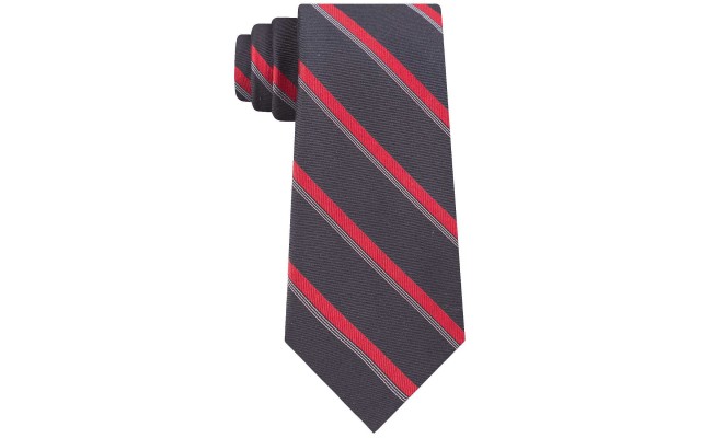  Men’s Molten Bar Stripe Slim Tie (Back/Red)