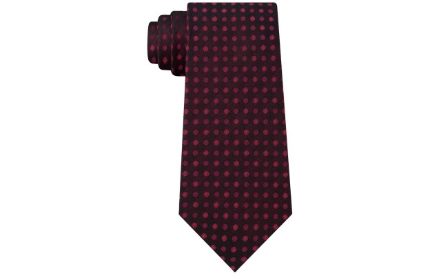  Men’s Molten Dot Stripe Slim Silk Tie (Black)