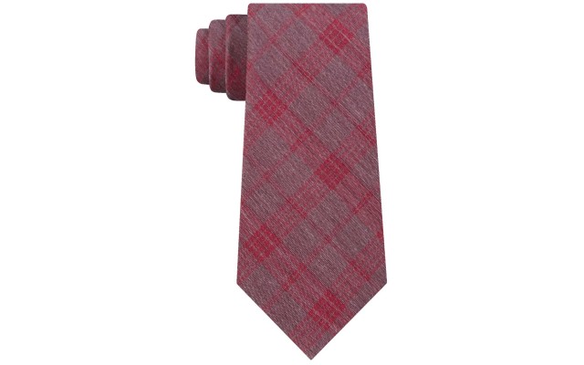  Men’s Molten Plaid Slim Tie (Red)