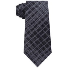 Calvin Klein Men’s Seasonal Tri Plaid Slim Tie (Black)