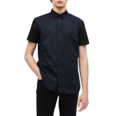 Calvin Klein Men’s Short Sleeve Woven Button Down Shirt (Salute, 2X-Large)
