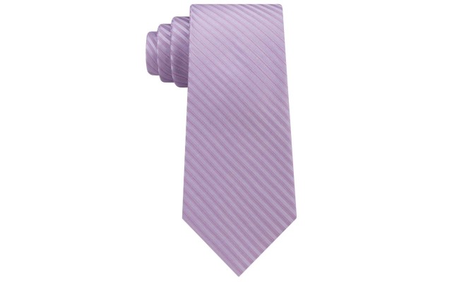  Mens Silk Striped Neck Tie (Pastel Purple)