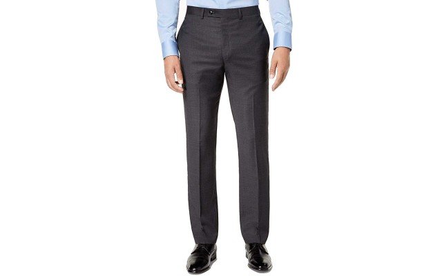  Men’s Slim-Fit Gray/Blue Plaid Suit Pants (30X32)