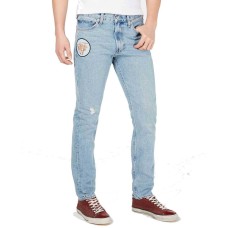 Calvin Klein Men’s Slim-Fit Patch Destroyed Fashion Jeans