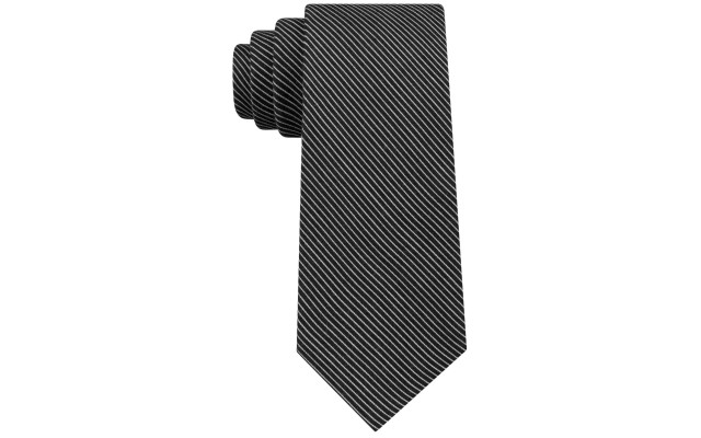  Men’s Slim Pintstripe Tie (Black)