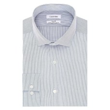 Calvin Klein Men's Steel Slim-Fit Non-Iron Performance Stretch Stripe Dress Shirts
