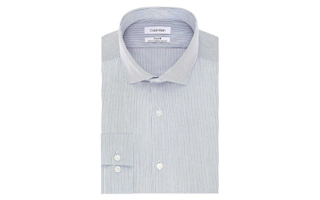  Men's Steel Slim-Fit Non-Iron Performance Stretch Stripe Dress Shirts