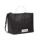  Morgan Woven Novelty Large Handbag Tote (Black, One Size)
