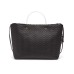  Morgan Woven Novelty Large Handbag Tote (Black, One Size)