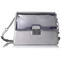 Calvin Klein Novelty Mirrored Large Flap Crossbody Metallic
