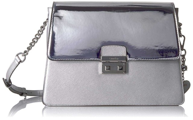  Novelty Mirrored Large Flap Crossbody Metallic