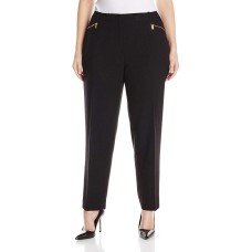 Calvin Klein Plus Size Zip Detail Skinny Pants (Black, 24W)