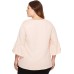  Plus Textured Bell-Sleeve Top (Blush, 0X)