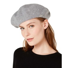 Calvin Klein Rhinestone Wool Beret (Gray)